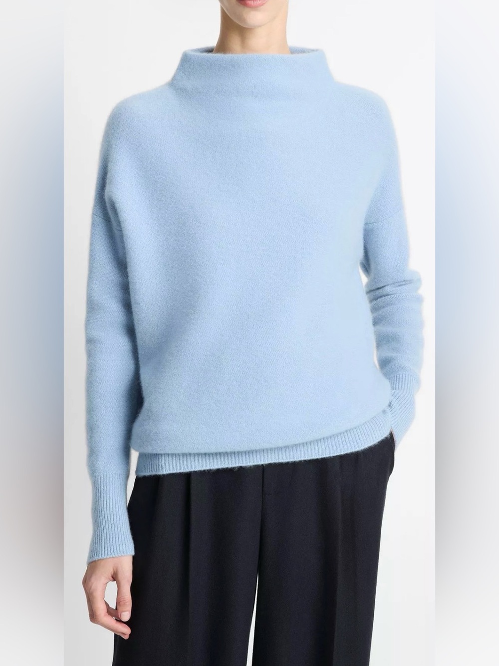 Vince Plush Cashmere Funnel-Neck Sweater